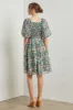 Green Floral Puff Sleeve Dress sold by Pinkblush
