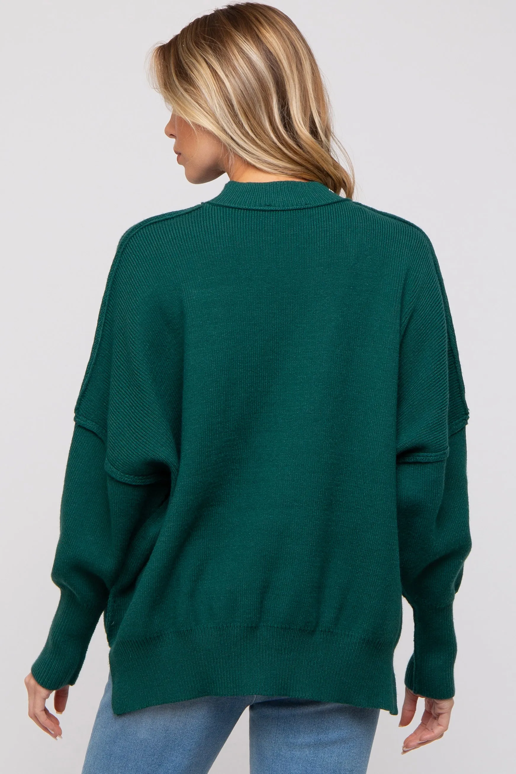 Emerald Knit Mock Neck Maternity Sweater sold by Pinkblush product image thumbnail 4