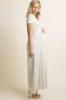 PinkBlush Petite Beige Draped Maternity/Nursing Maxi Dress sold by Pinkblush
