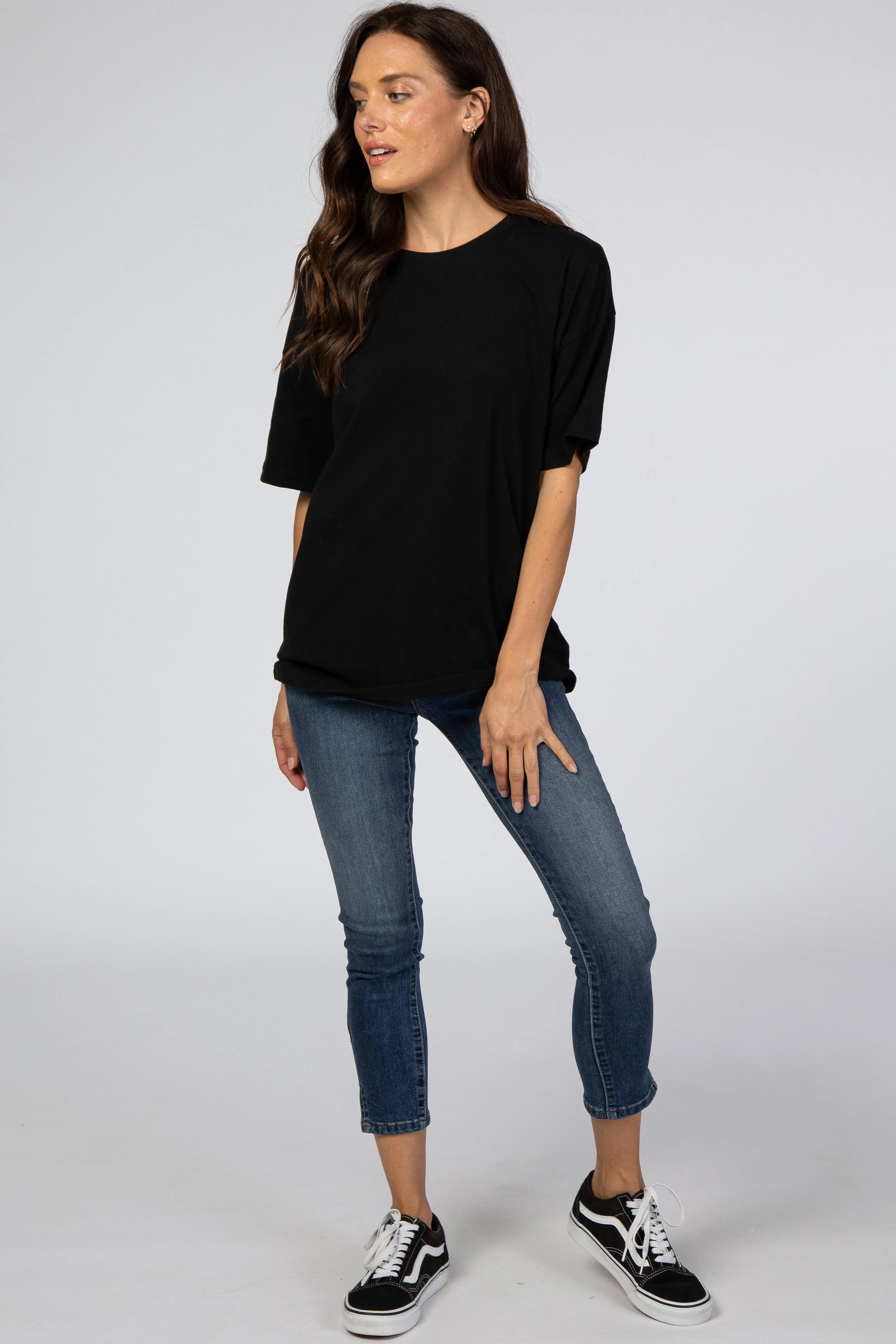 Black Basic Short Sleeve Tee sold by Pinkblush product image thumbnail 4