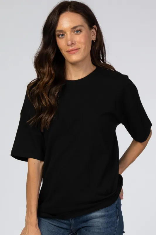 Black Basic Short Sleeve Tee sold by Pinkblush