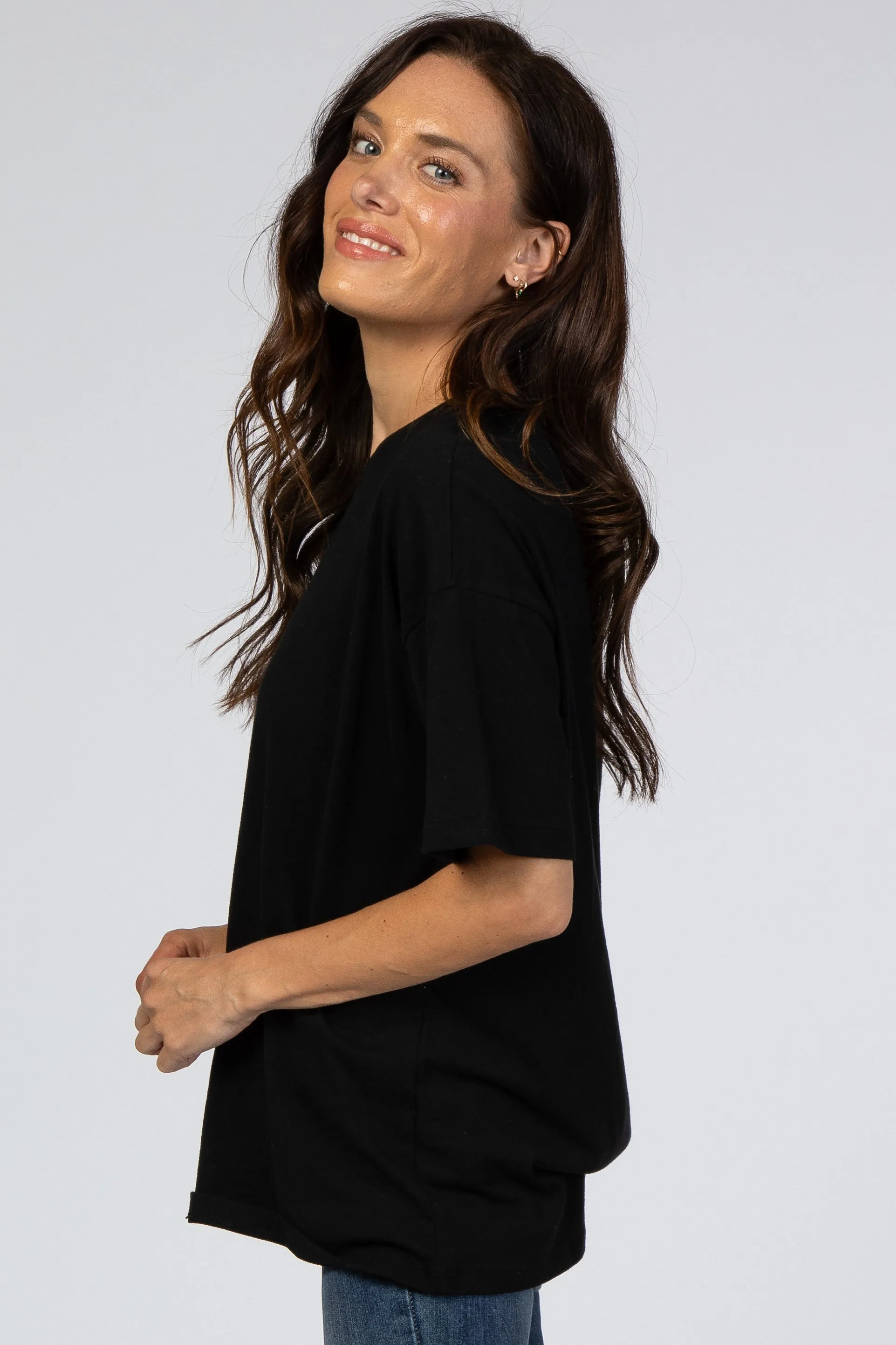 Black Basic Short Sleeve Tee sold by Pinkblush product image thumbnail 2