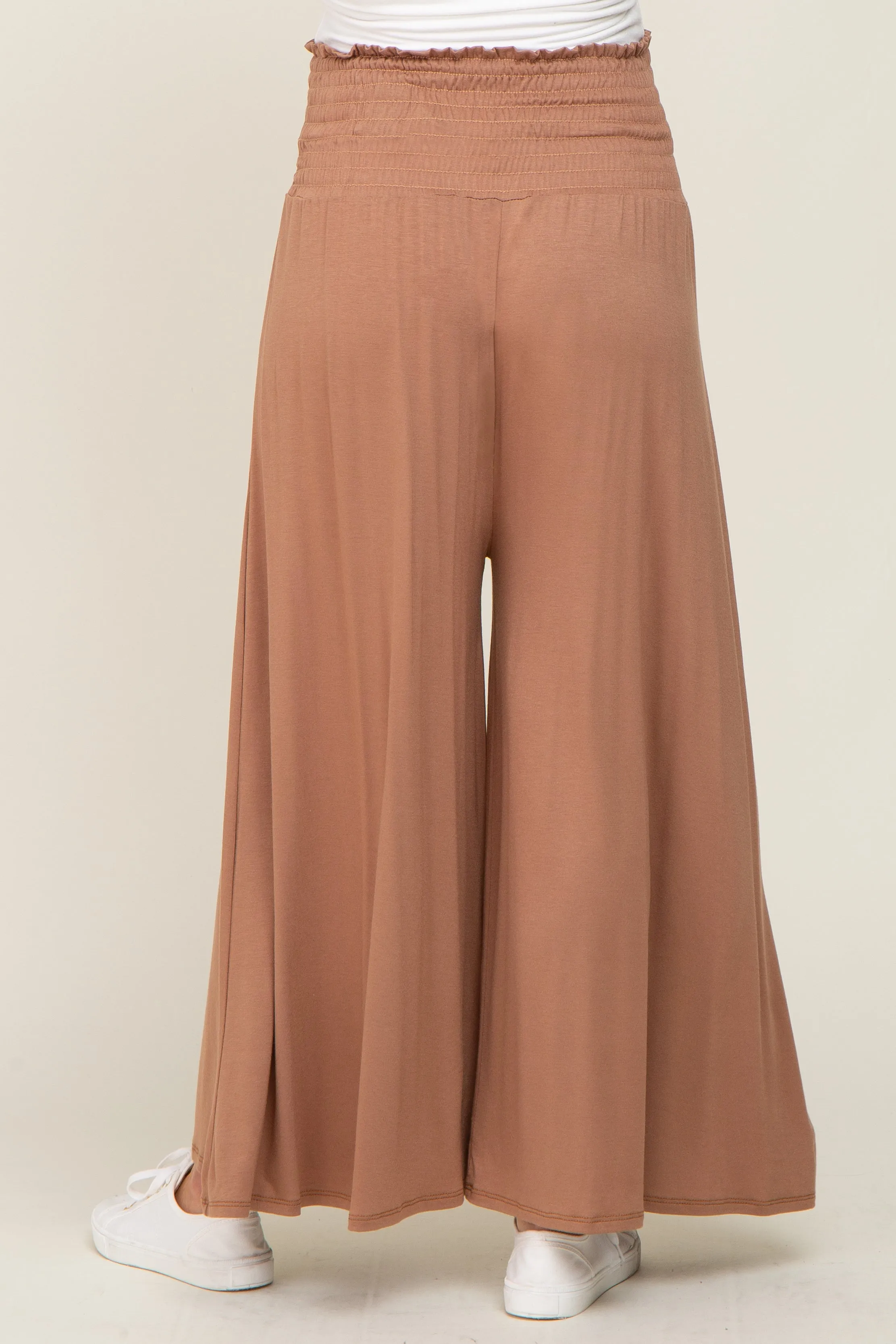 Mocha Smocked Wide Leg Maternity Pants sold by Pinkblush product image thumbnail 4
