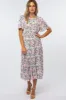 Pink Floral Pleated Maternity Midi Dress sold by Pinkblush