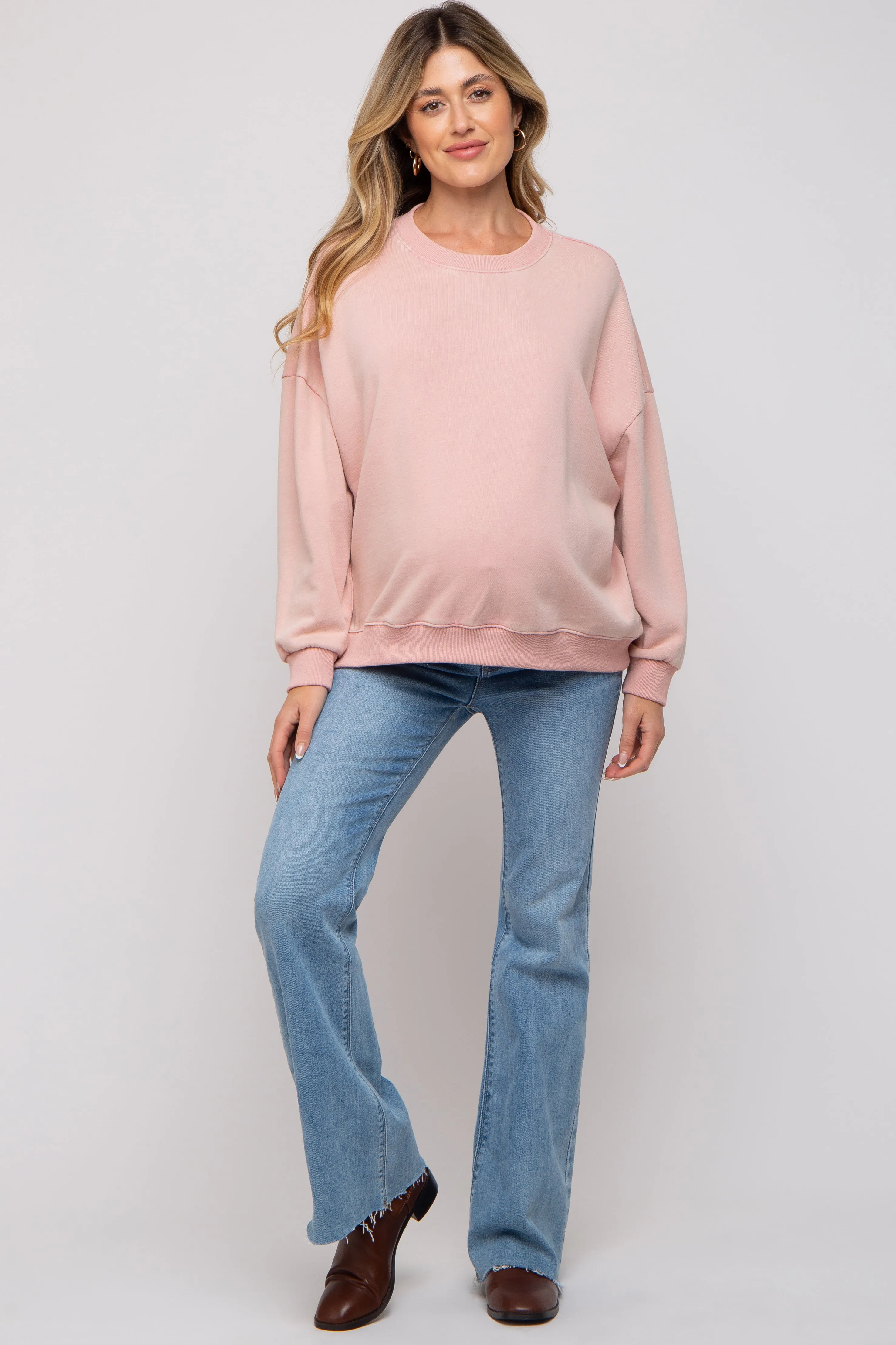Pink Dropped Shoulder Maternity Sweatshirt sold by Pinkblush product image thumbnail 5