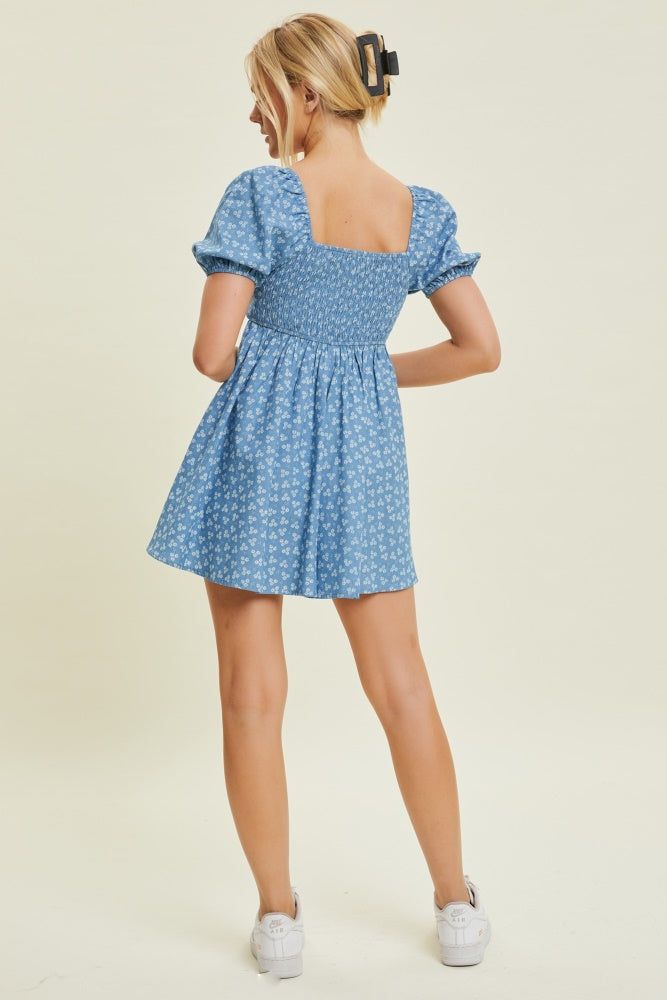 Denim Chambray Babydoll Romper sold by Pinkblush product image thumbnail 3