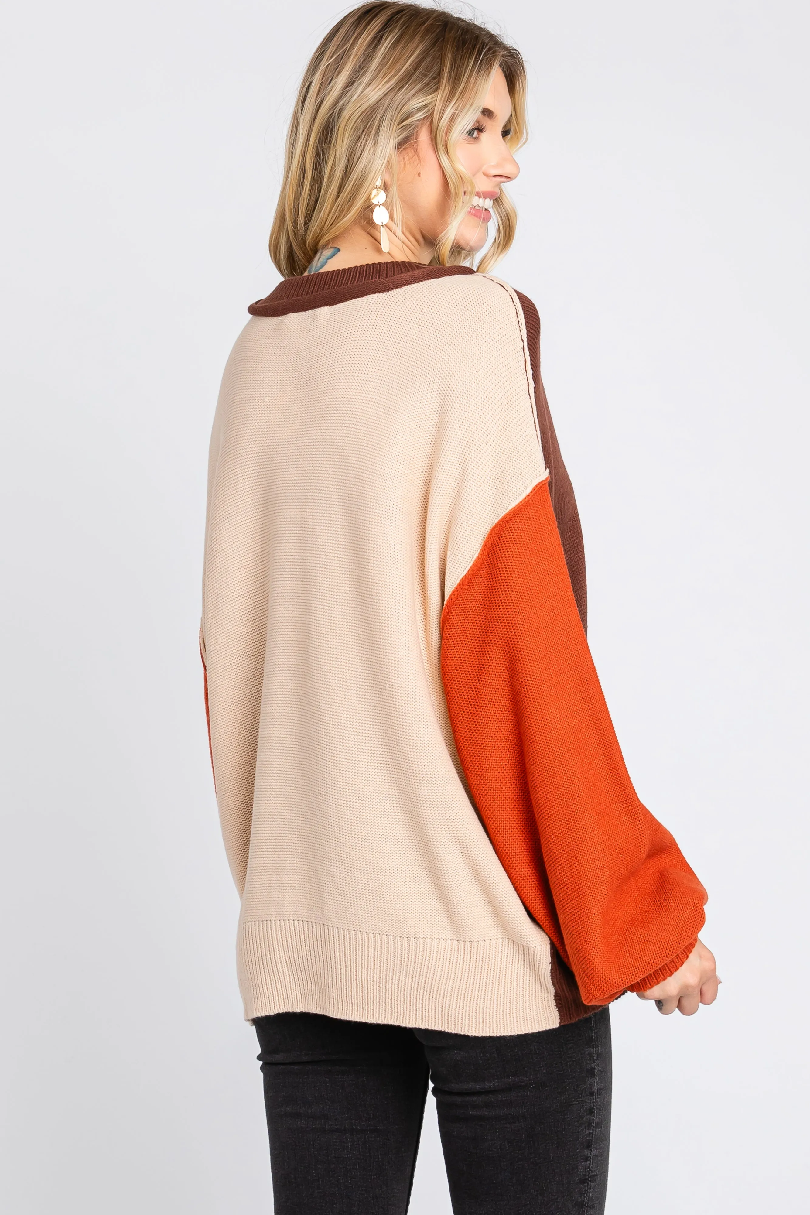 Brown Multi-Color Knit Sweater sold by Pinkblush product image thumbnail 3