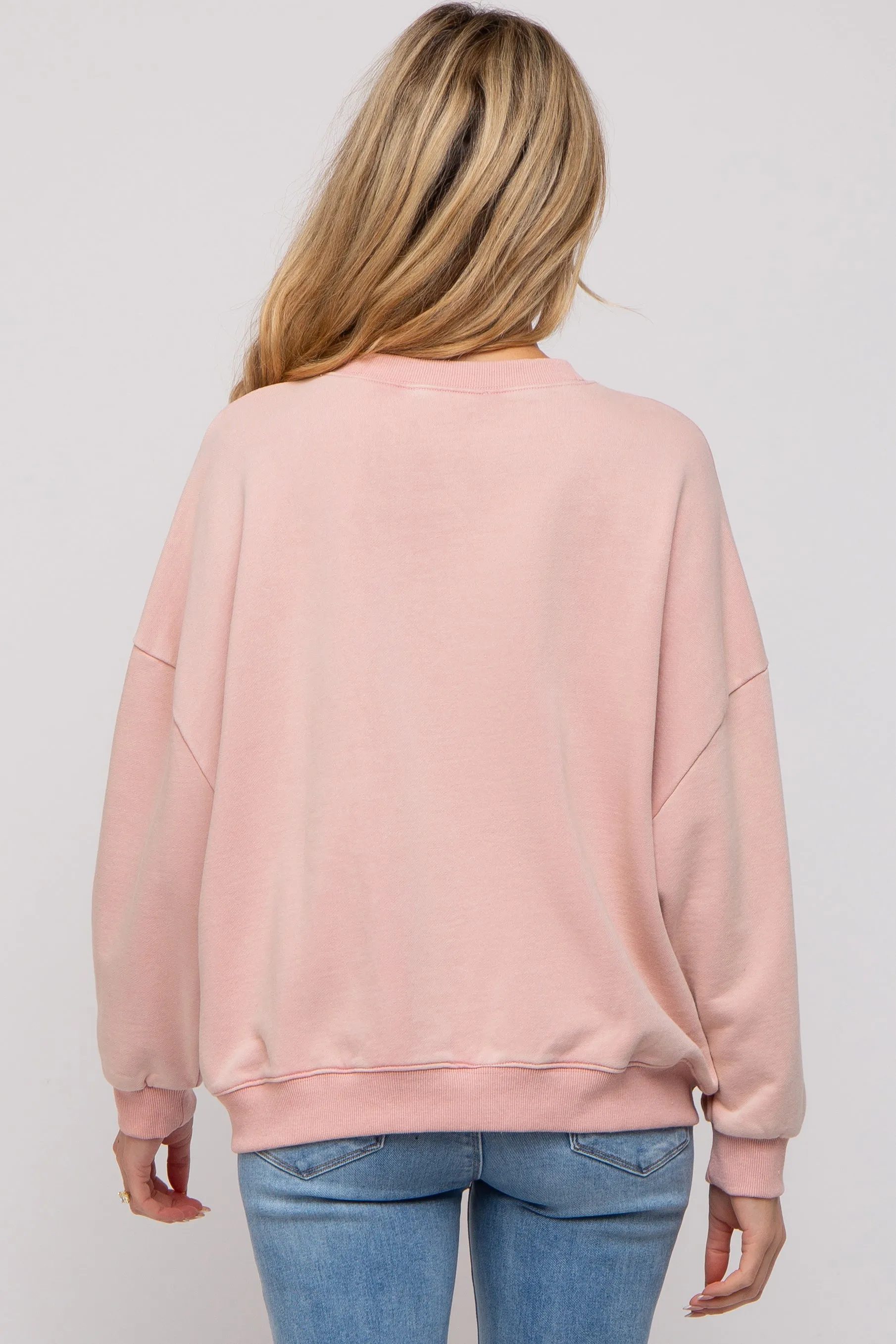 Pink Dropped Shoulder Maternity Sweatshirt sold by Pinkblush product image thumbnail 3