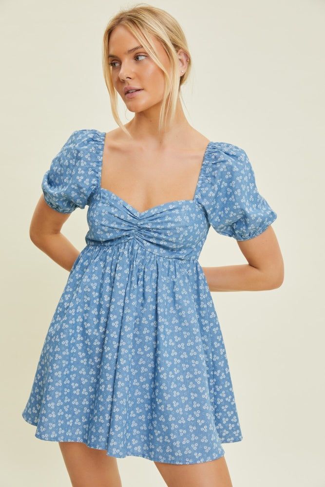 Denim Chambray Babydoll Romper sold by Pinkblush product image thumbnail 4