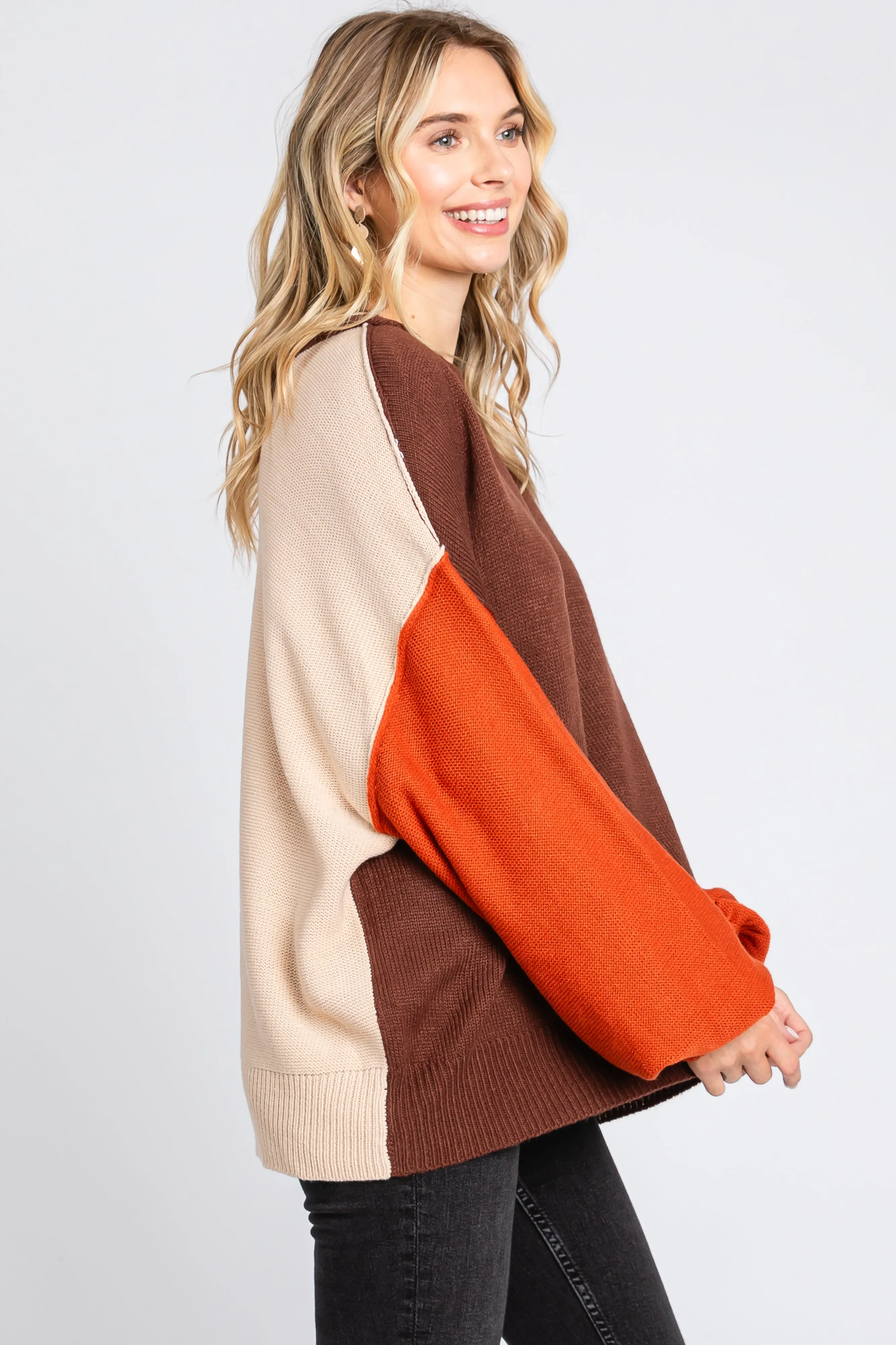 Brown Multi-Color Knit Sweater sold by Pinkblush product image thumbnail 2