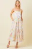 Multi-Color Floral Eyelet Square Neck Maternity Midi Dress sold by Pinkblush