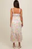 Multi-Color Floral Eyelet Square Neck Maternity Midi Dress sold by Pinkblush