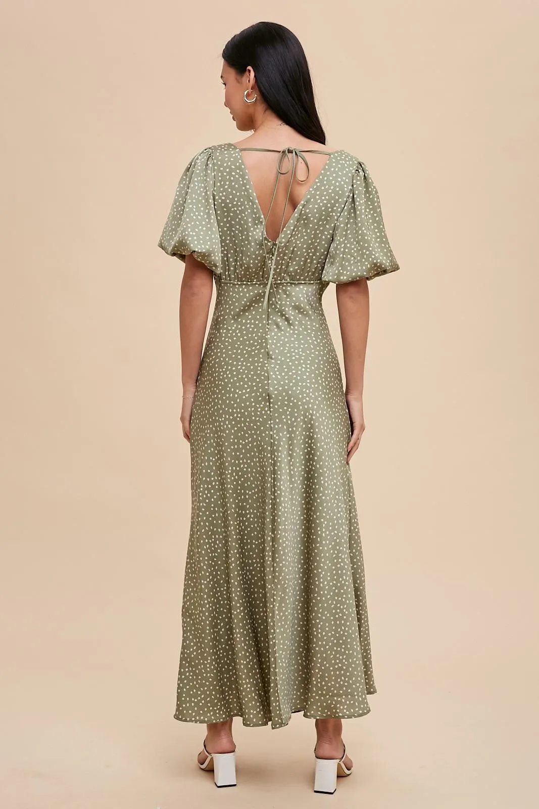 Eucalyptus Puff Sleeve Dress sold by Pinkblush product image thumbnail 3