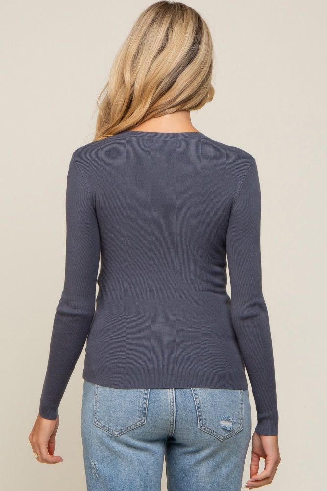Charcoal Knit Long Sleeve Maternity Top sold by Pinkblush product image thumbnail 3