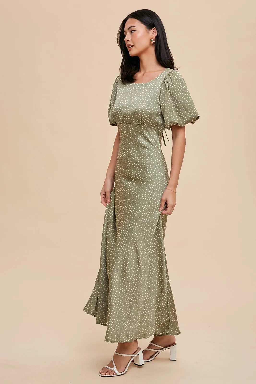 Eucalyptus Puff Sleeve Dress sold by Pinkblush product image thumbnail 2