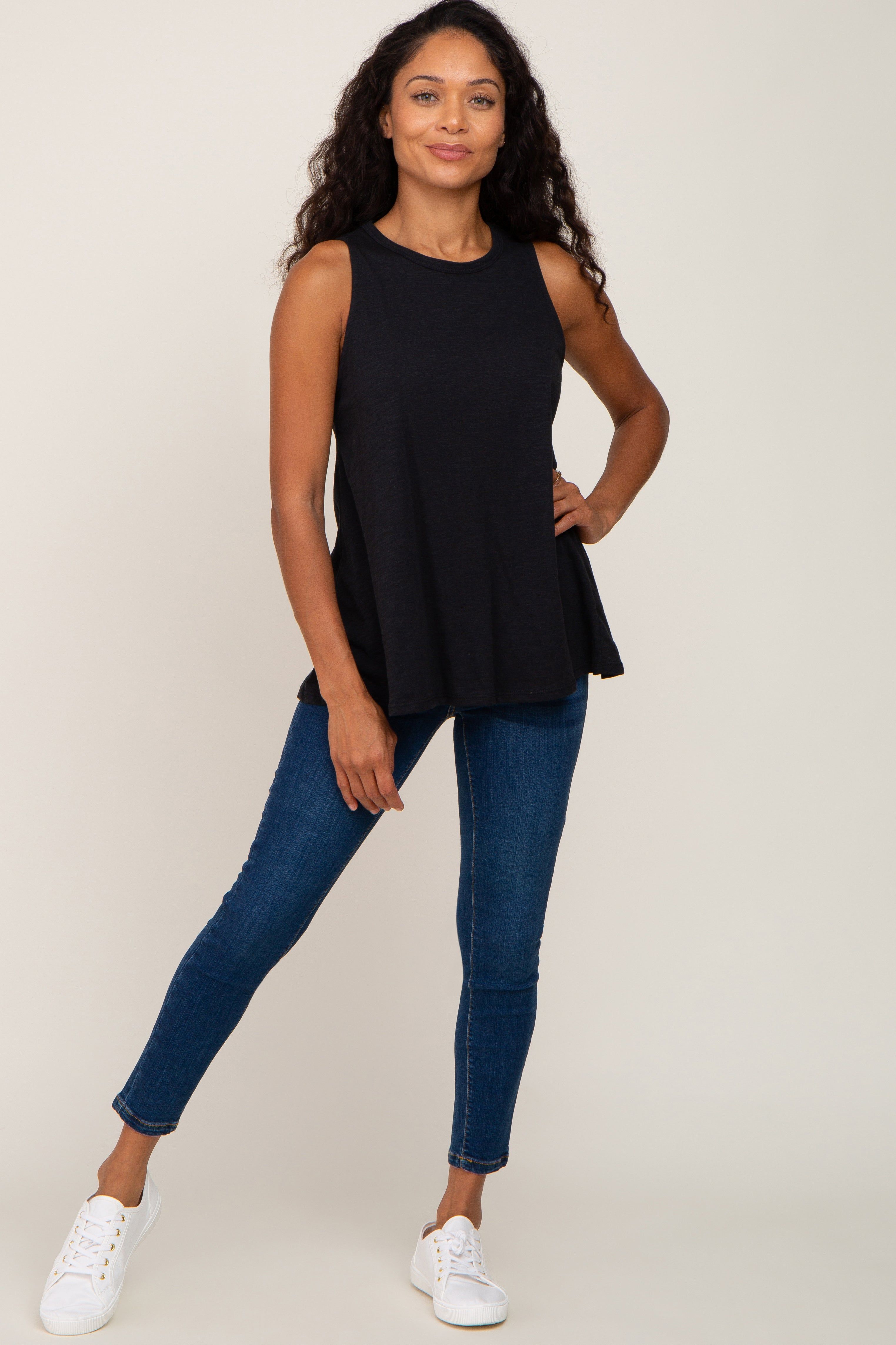 Black Heathered Tank Top sold by Pinkblush product image thumbnail 4