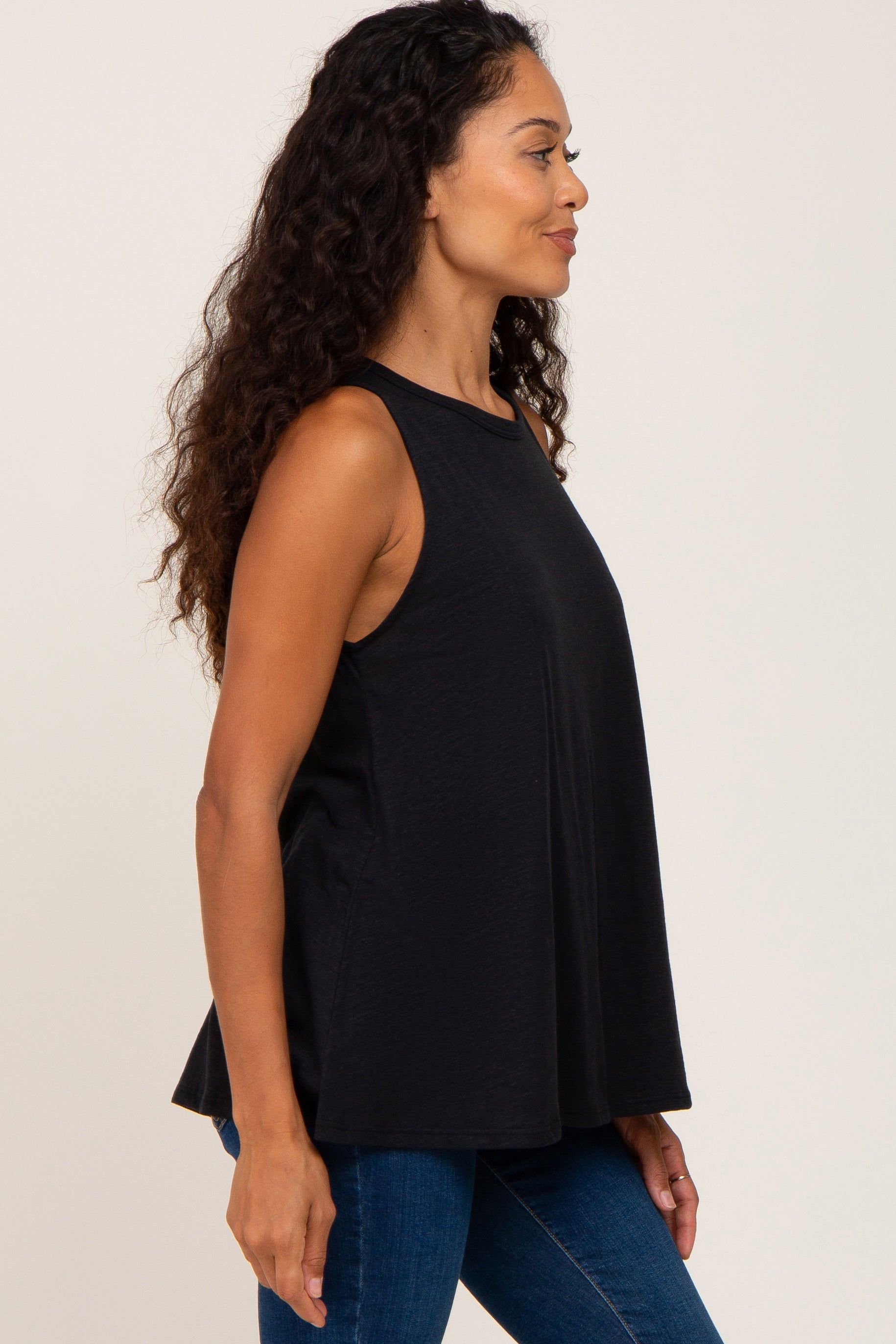 Black Heathered Tank Top sold by Pinkblush product image thumbnail 2