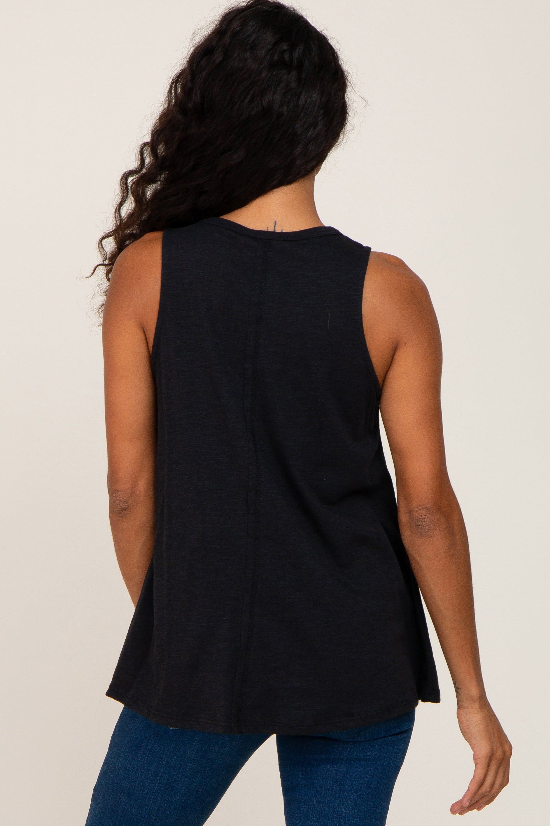 Black Heathered Tank Top sold by Pinkblush product image thumbnail 3