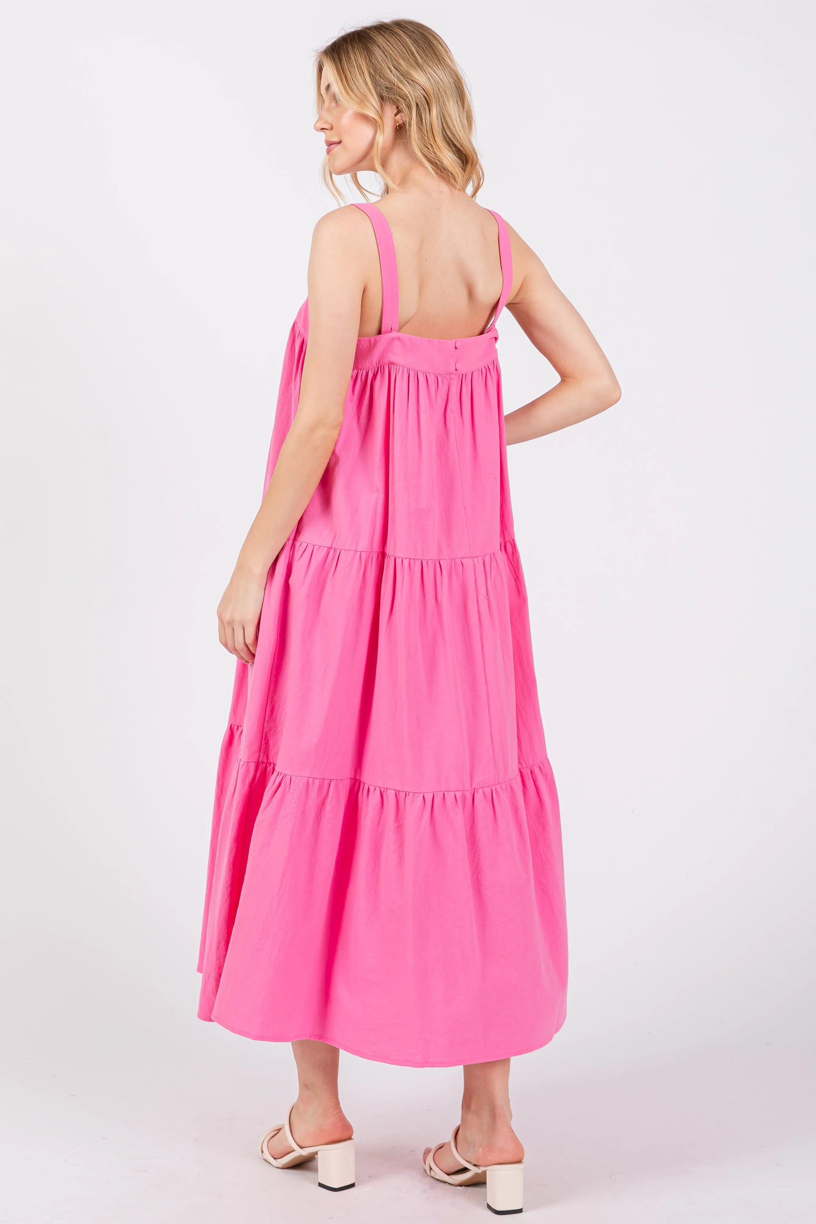 Pink Tiered Midi Dress sold by Pinkblush product image thumbnail 3
