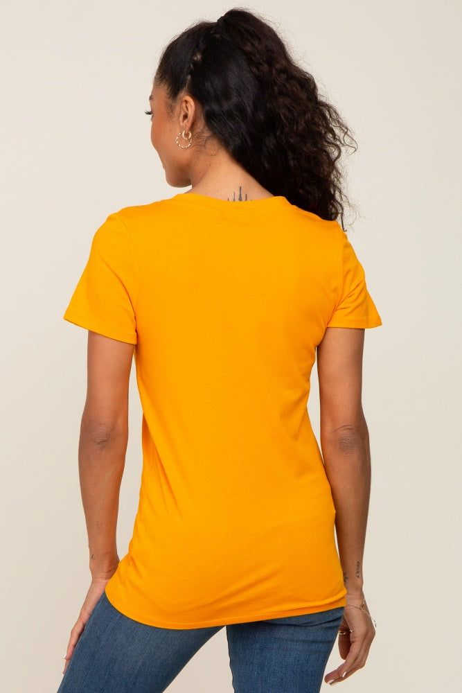 Orange Basic V-Neck Tee sold by Pinkblush product image thumbnail 3
