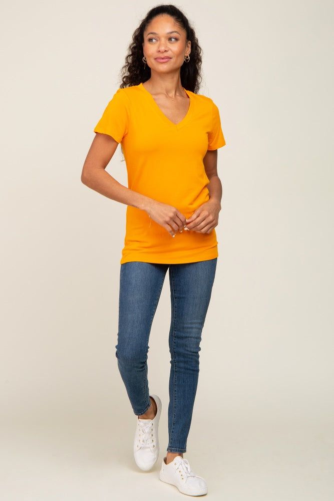 Orange Basic V-Neck Tee sold by Pinkblush product image thumbnail 4