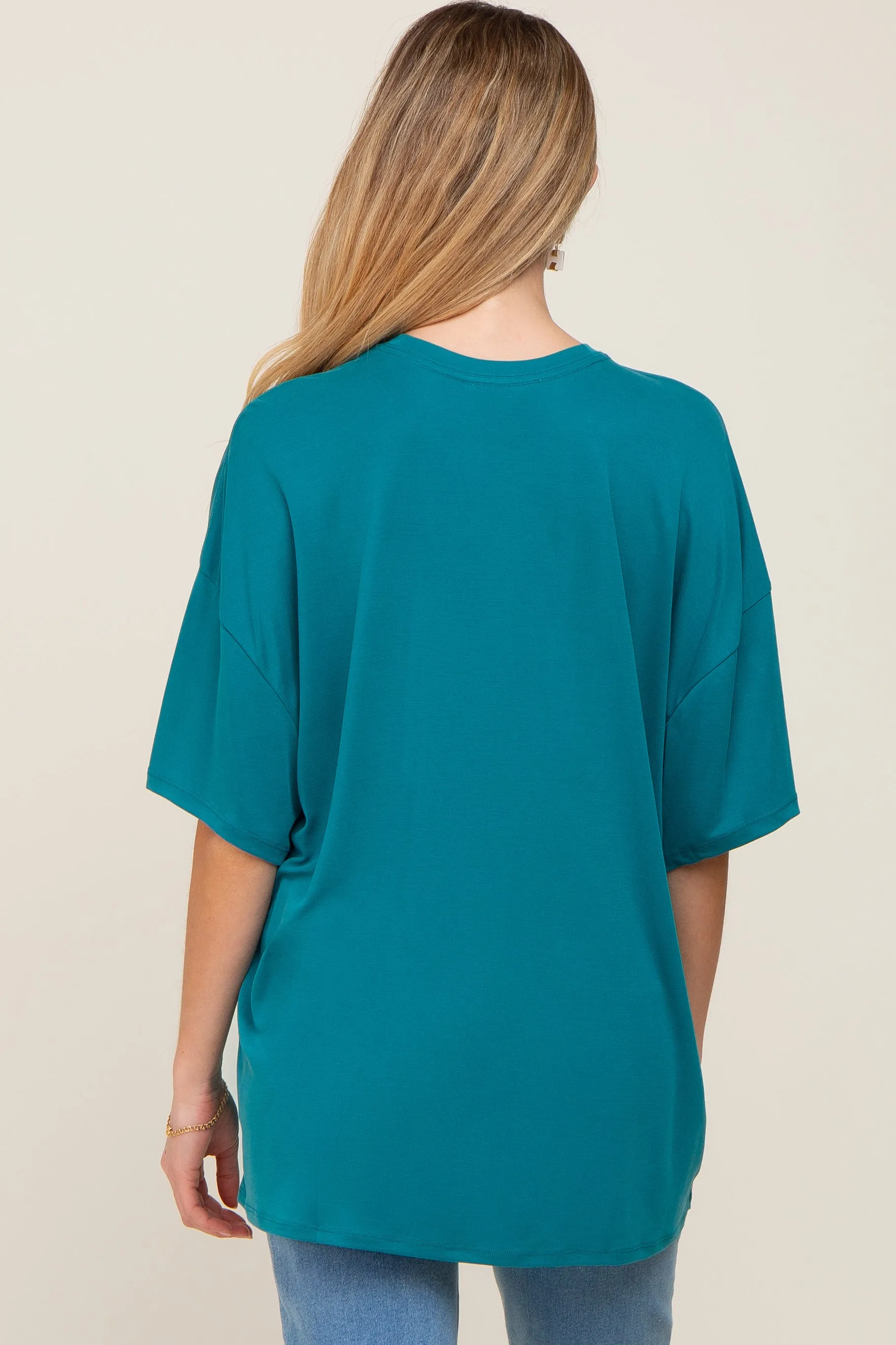 Teal Basic Oversized Maternity T-Shirt sold by Pinkblush product image thumbnail 3