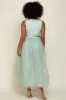 Mint Green Wrap V-Neck Waist Tie Tulle Midi Dress sold by Pinkblush