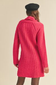 Fuchsia Turtleneck Sweater Dress sold by Pinkblush