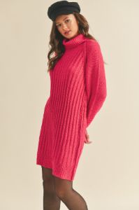 Fuchsia Turtleneck Sweater Dress sold by Pinkblush
