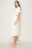 Off White Bubble Sleeve Midi Dress sold by Pinkblush