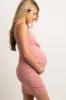 PinkBlush Pink Sleeveless Ribbed Fitted Maternity Dress sold by Pinkblush