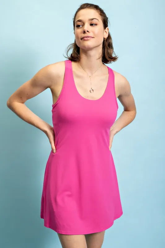 Fuchsia Tennis Racerback Romper Dress sold by Pinkblush