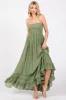 Olive Smocked Halter Cutout Maxi Dress sold by Pinkblush