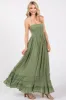 Olive Smocked Halter Cutout Maxi Dress sold by Pinkblush