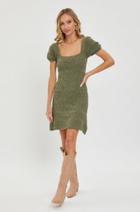 Olive Knit Dress sold by Pinkblush