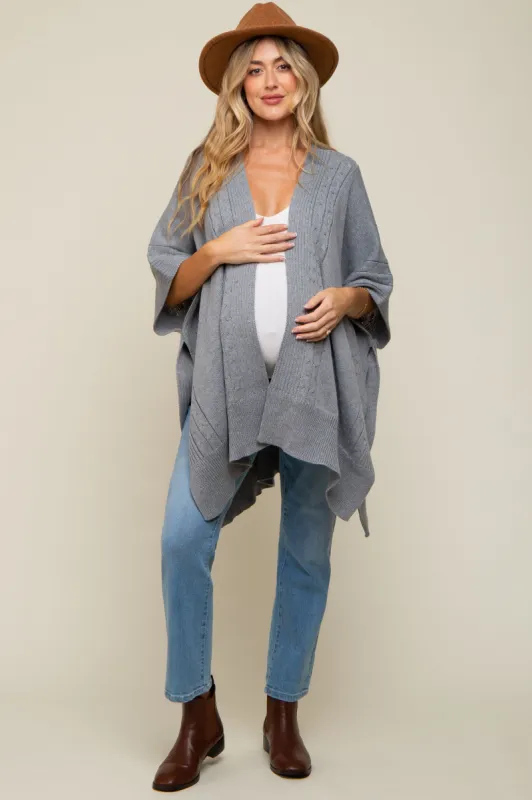 Heather Draped Cable Knit Dolman Sleeve Maternity Cardigan sold by Pinkblush