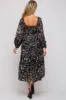 Black Floral Chiffon Sweetheart Neck Ruffle Tiered Maternity Midi Dress sold by Pinkblush
