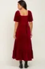 Burgundy Velvet Tiered Maternity Maxi Dress sold by Pinkblush