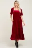 Burgundy Velvet Tiered Maternity Maxi Dress sold by Pinkblush