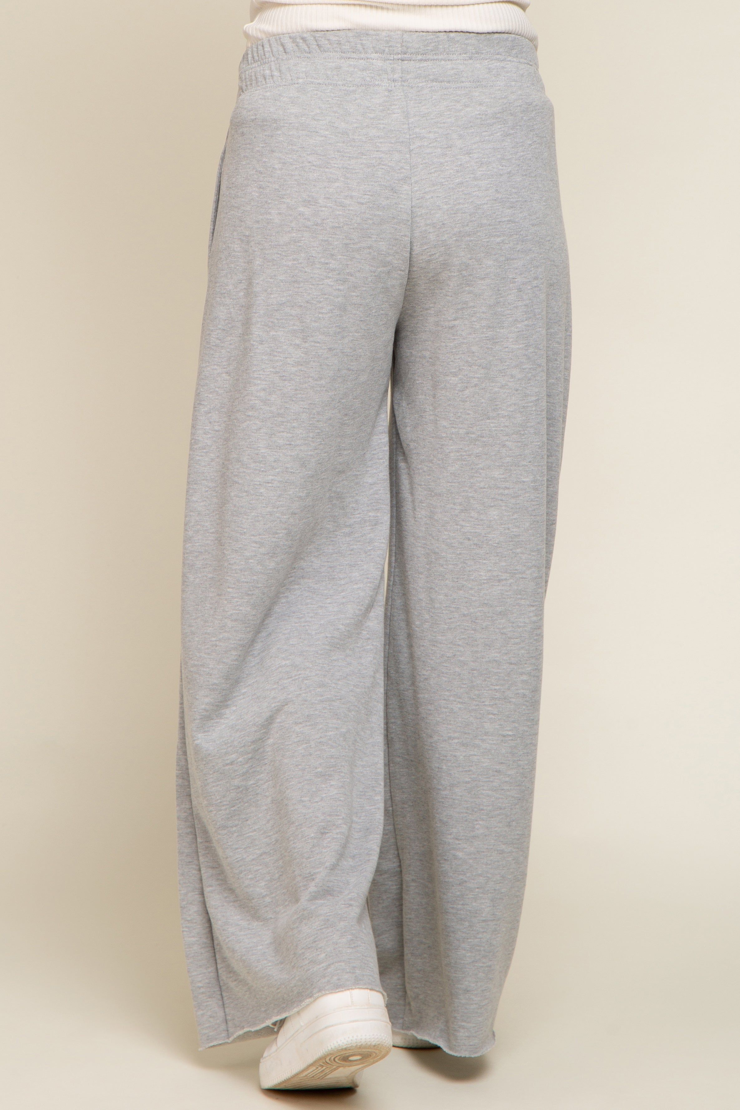 Heather Grey Soft Fleece Wide Leg Maternity Lounge Pants sold by Pinkblush product image thumbnail 4
