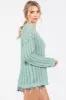Mint Green Open Knit Front Button Sweater sold by Pinkblush