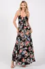 Black Floral Front Tie Maternity Maxi Dress sold by Pinkblush