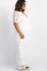 PinkBlush White Lace Mesh Overlay Plus Maternity Maxi Dress sold by Pinkblush