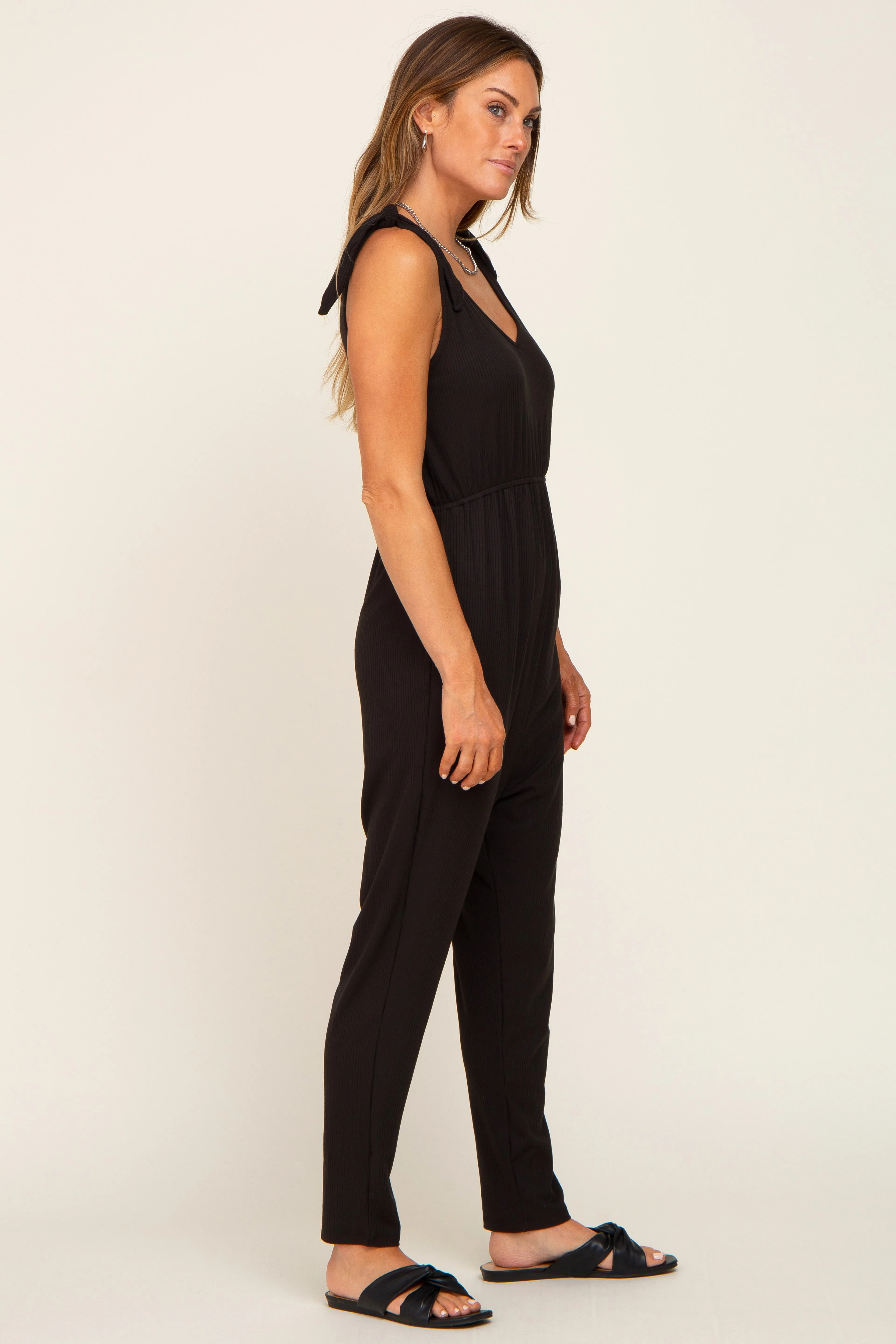 Black Tie Strap Jumpsuit sold by Pinkblush product image thumbnail 2