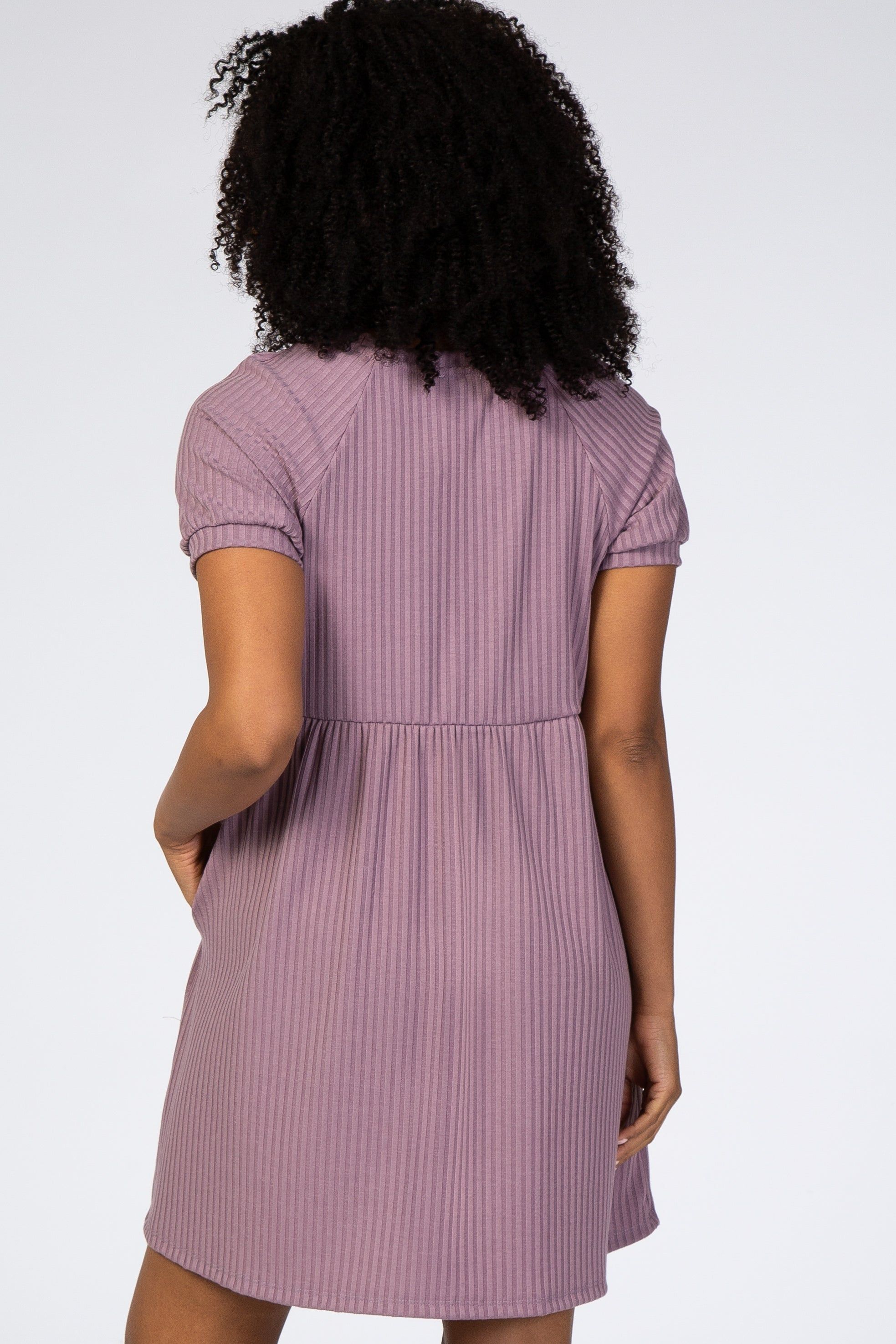 Lavender Ribbed Babydoll Dress sold by Pinkblush product image thumbnail 3