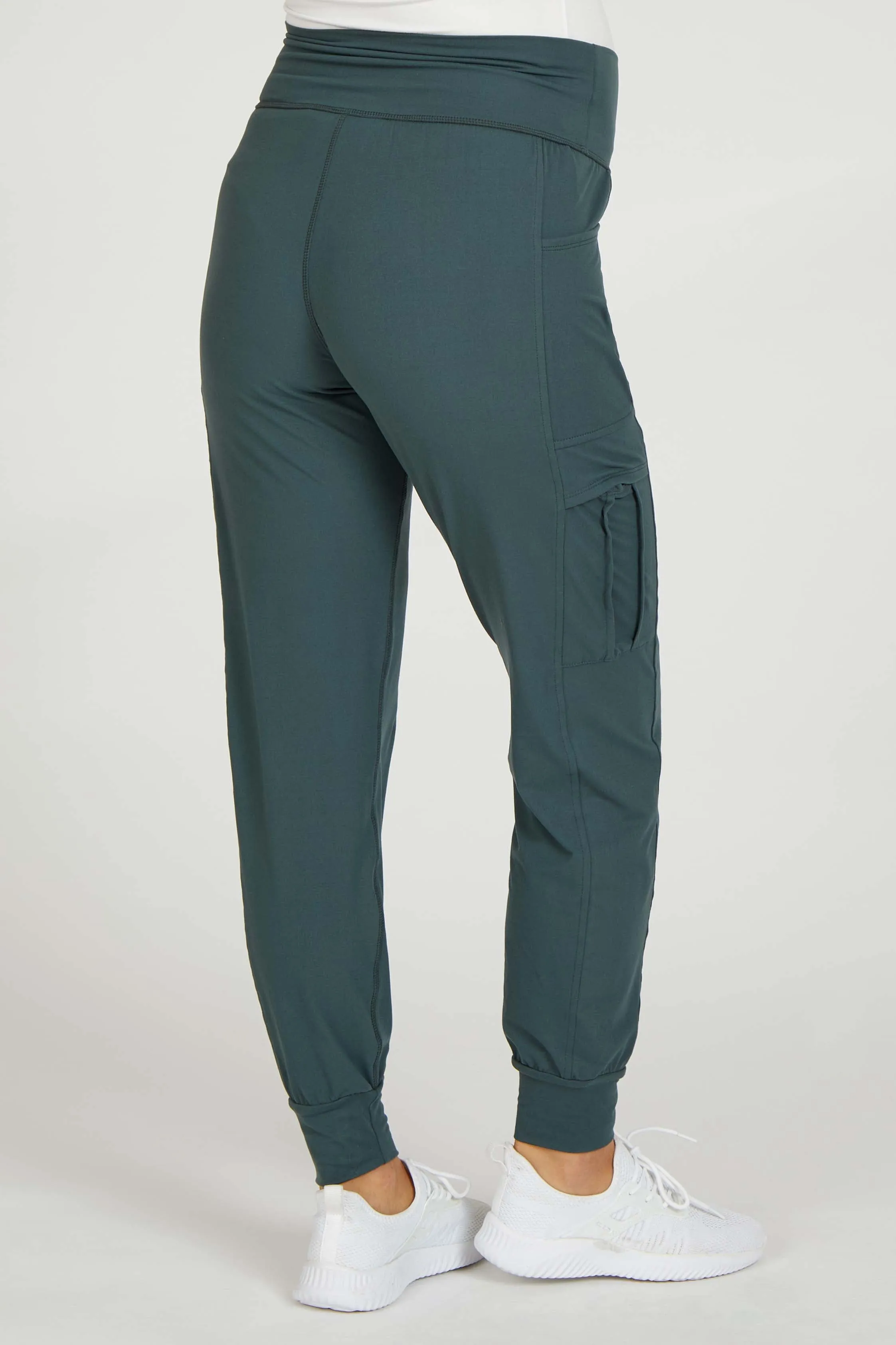 Forest Green Cargo Pocket Maternity Jogger Pants sold by Pinkblush product image thumbnail 4