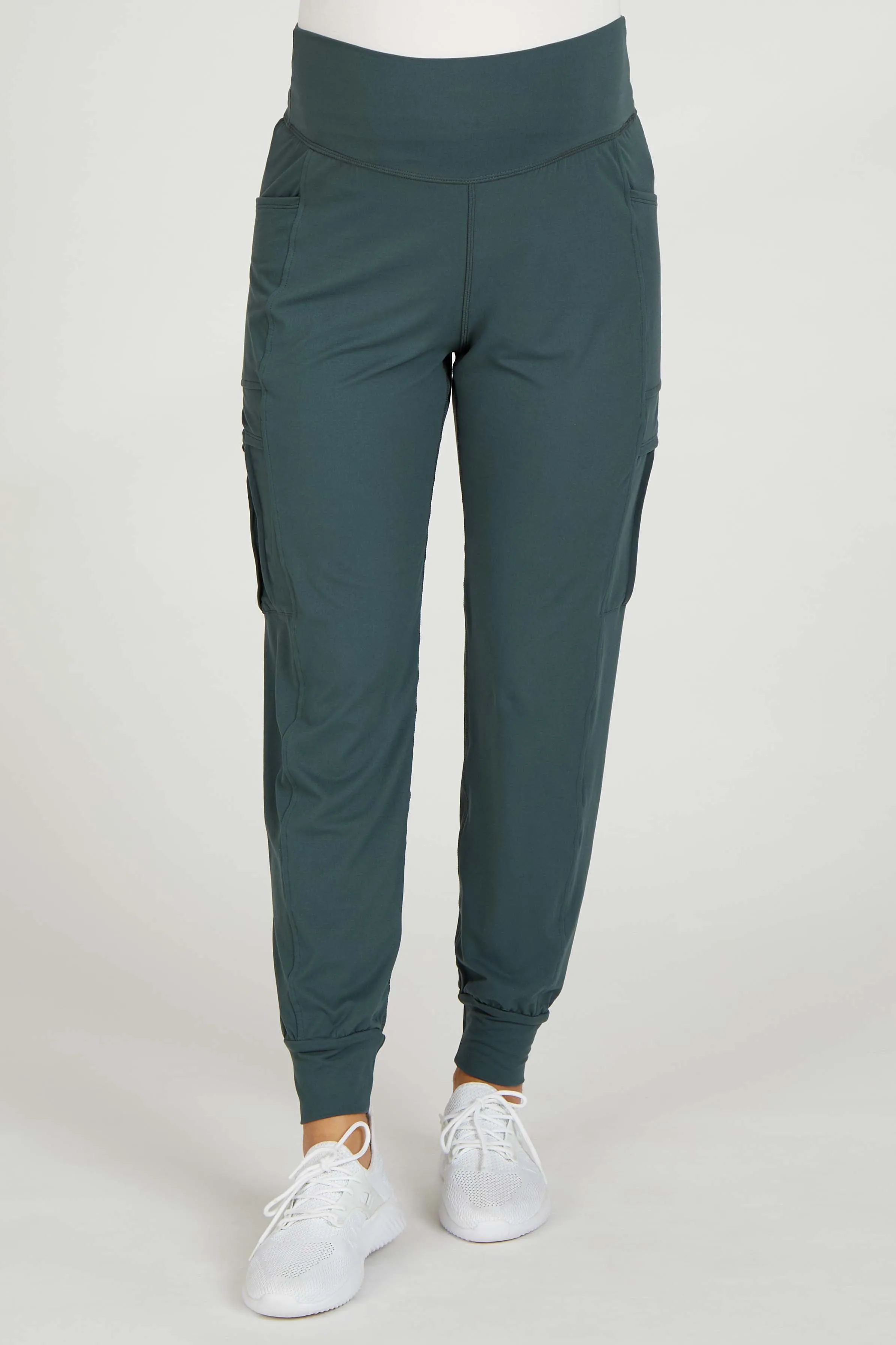 Forest Green Cargo Pocket Maternity Jogger Pants sold by Pinkblush product image thumbnail 2