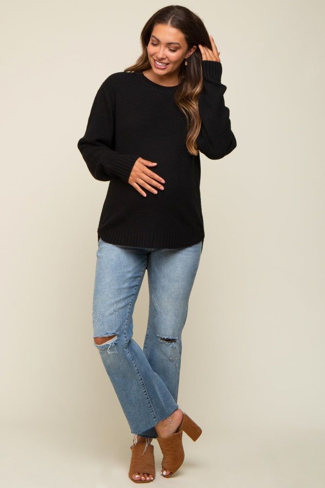 Black Knit Pullover Maternity Sweater sold by Pinkblush product image thumbnail 4