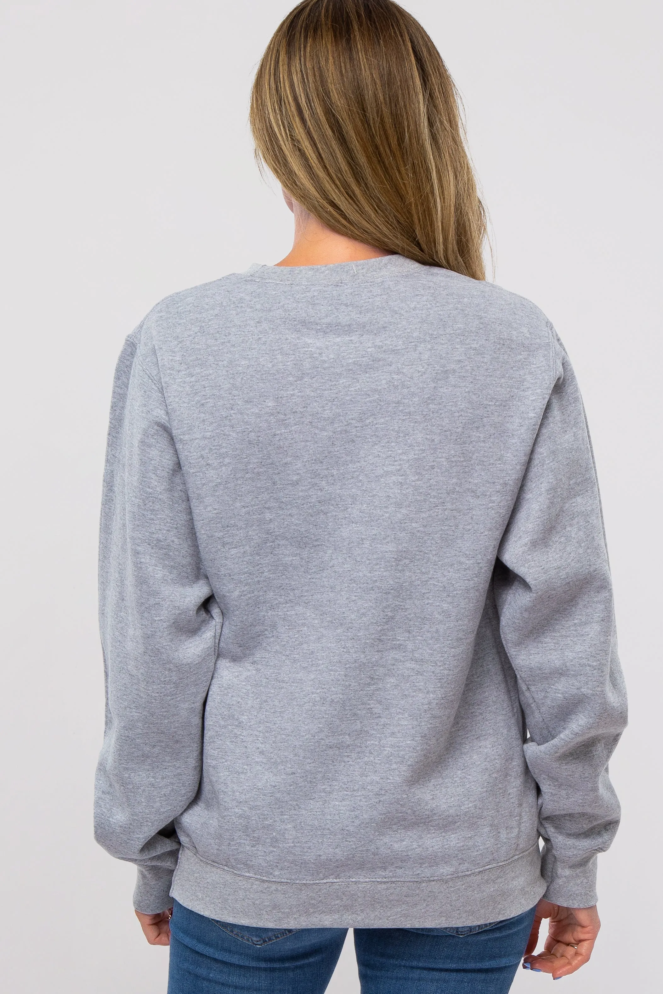 Heather Grey "Boy Mama" Fleece Sweatshirt sold by Pinkblush product image thumbnail 3