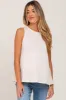 Cream Heathered Maternity Tank Top sold by Pinkblush